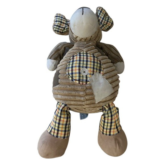 Jellycat 9" Cordy Roy Puppy Dog Brown Patchwork Plaid Stuffed Small Plush - Picture 4 of 8